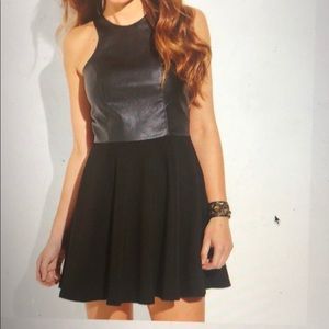 Black Faux Leather Dress